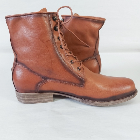 Maison Bulle Women Distressed Gypsy Hippie Mid-Calf Tan Leather Ankle Boots 42 - Picture 5 of 11